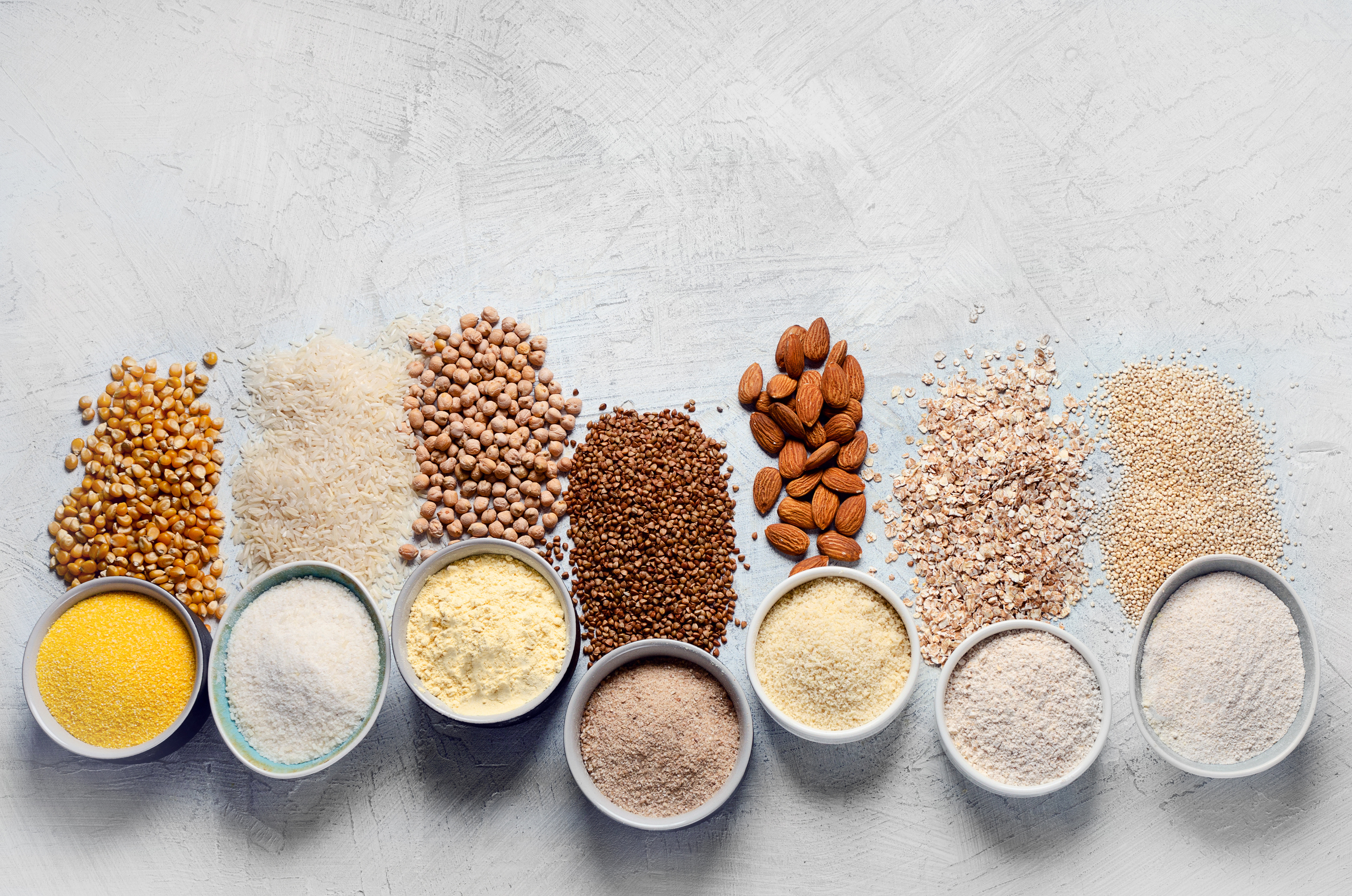 Various gluten free flour